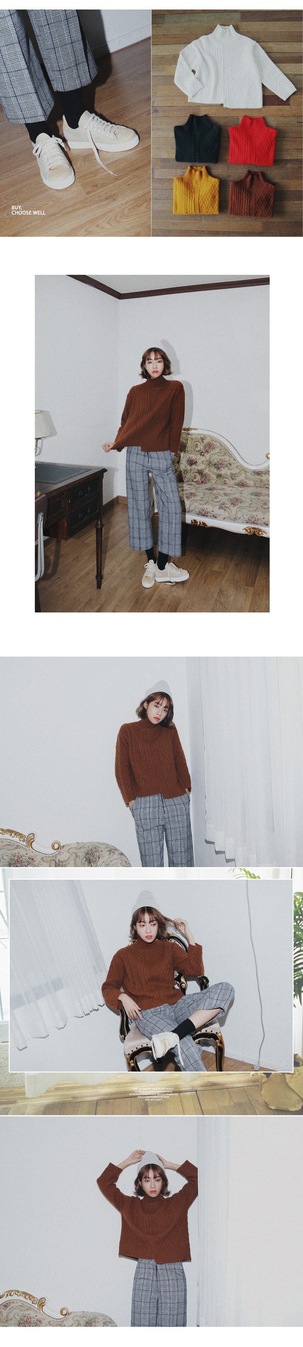 アンゴラ混アンバランスヘムケーブルニットプルオーバー・全5色 | DHOLIC | 詳細画像4