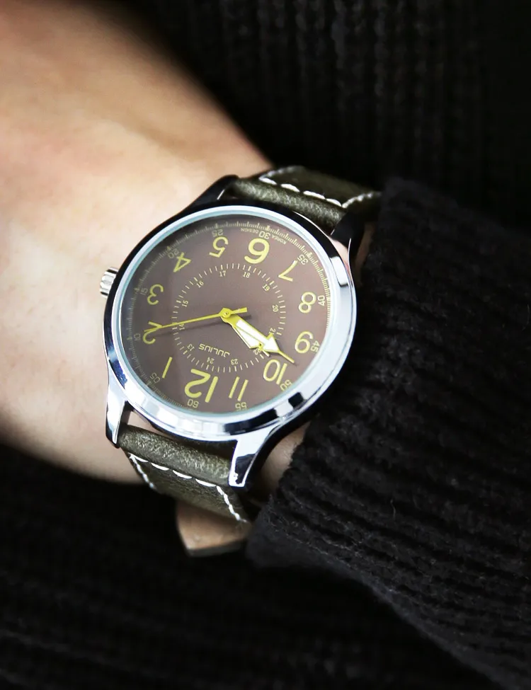 トーンダウンカラーサークルフレーム腕時計・全4色 | 詳細画像1
