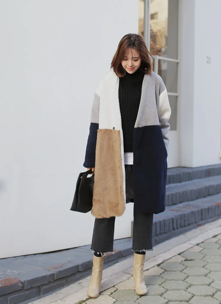 ツーマテリアルマルチカラーノーカラーコート・全1色 | DHOLIC | 詳細画像1