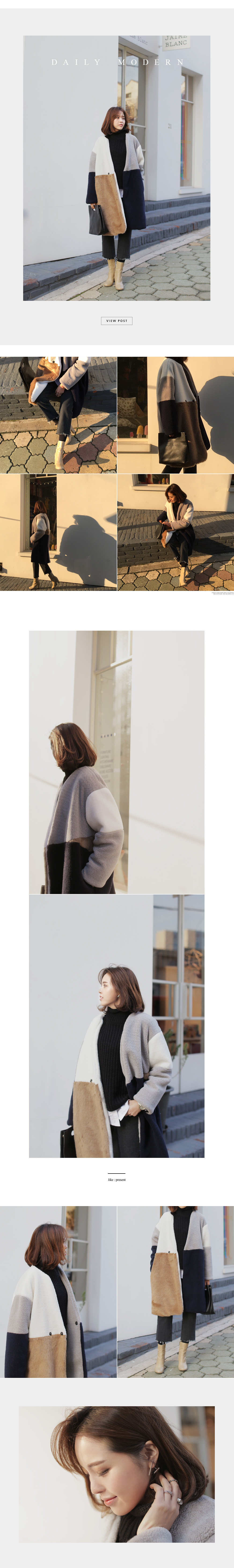 ツーマテリアルマルチカラーノーカラーコート・全1色 | DHOLIC | 詳細画像2