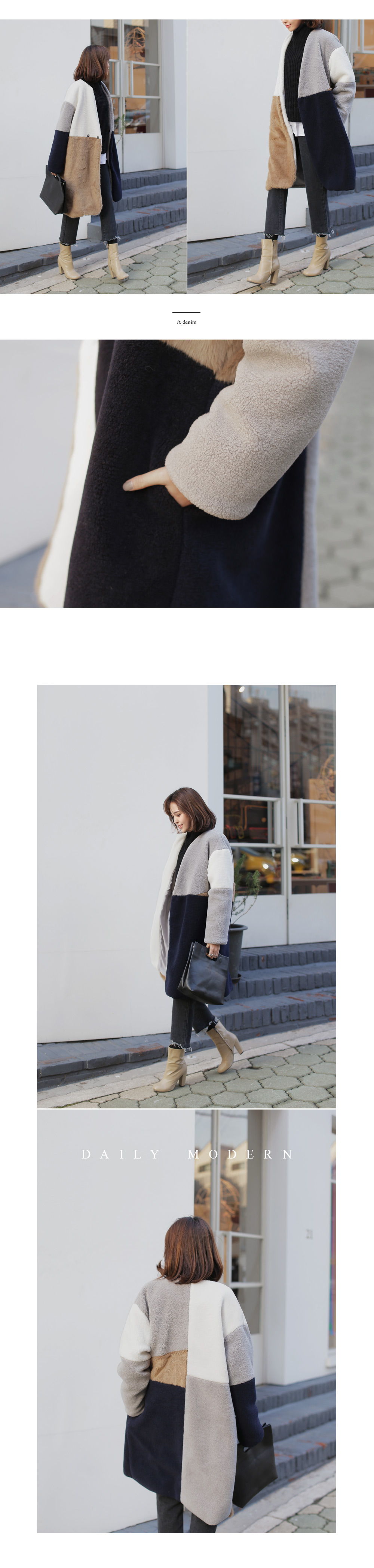 ツーマテリアルマルチカラーノーカラーコート・全1色 | DHOLIC | 詳細画像4