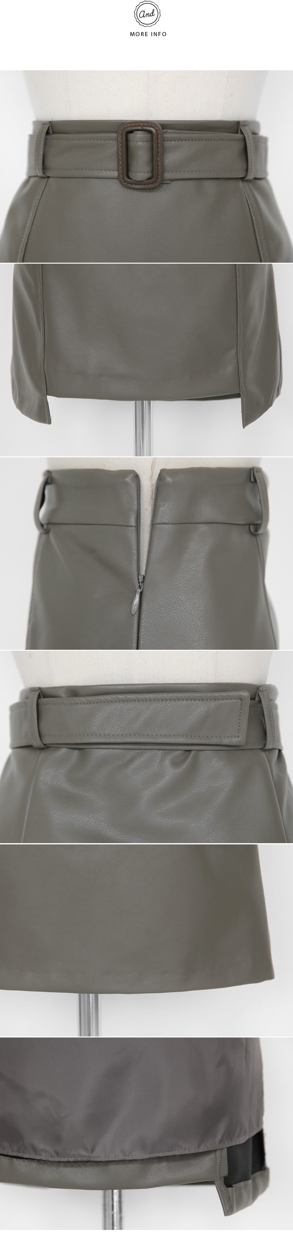 ユニークヘムレザー調タイトミニスカート・全2色 | DHOLIC | 詳細画像12