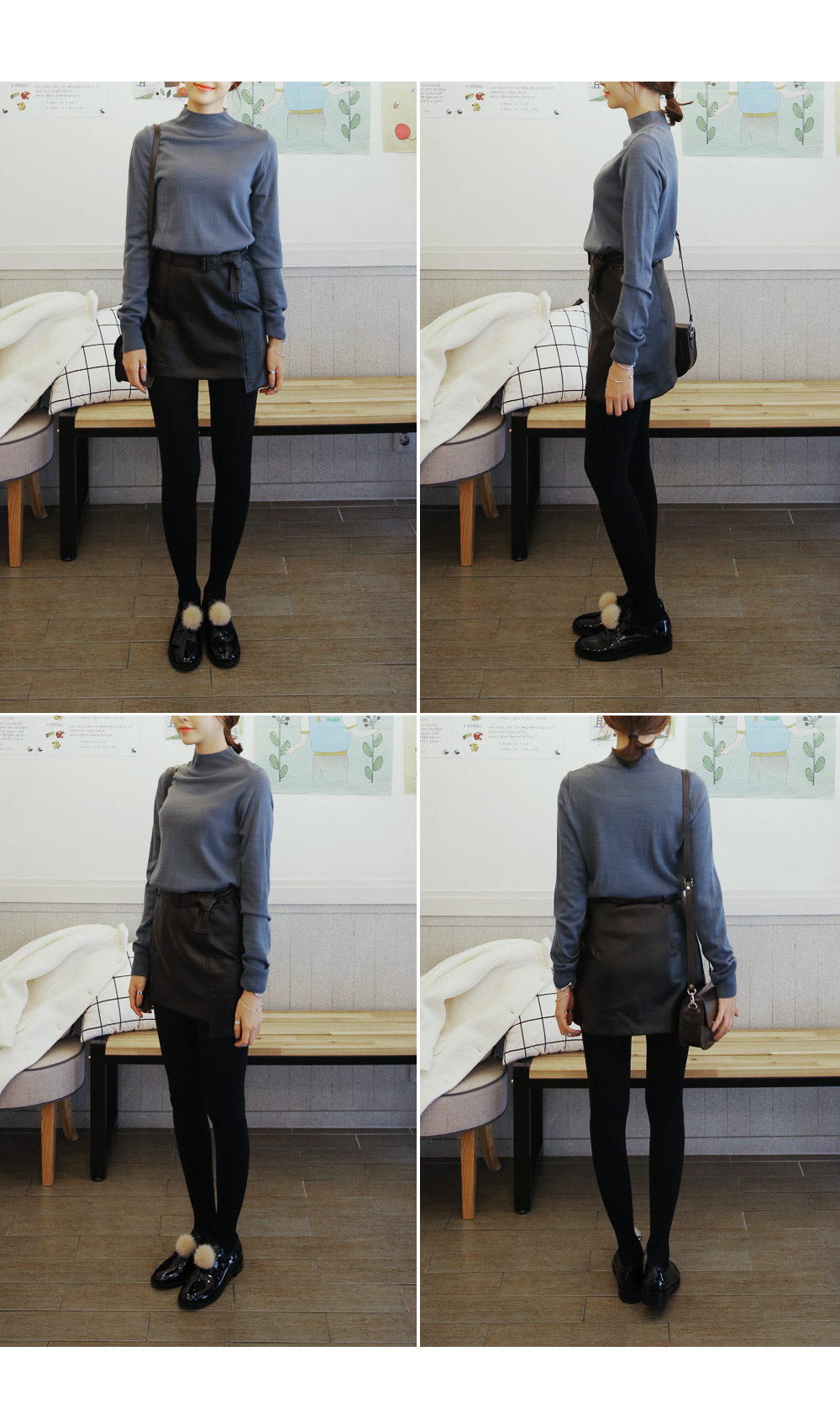 ユニークヘムレザー調タイトミニスカート・全2色 | DHOLIC | 詳細画像11