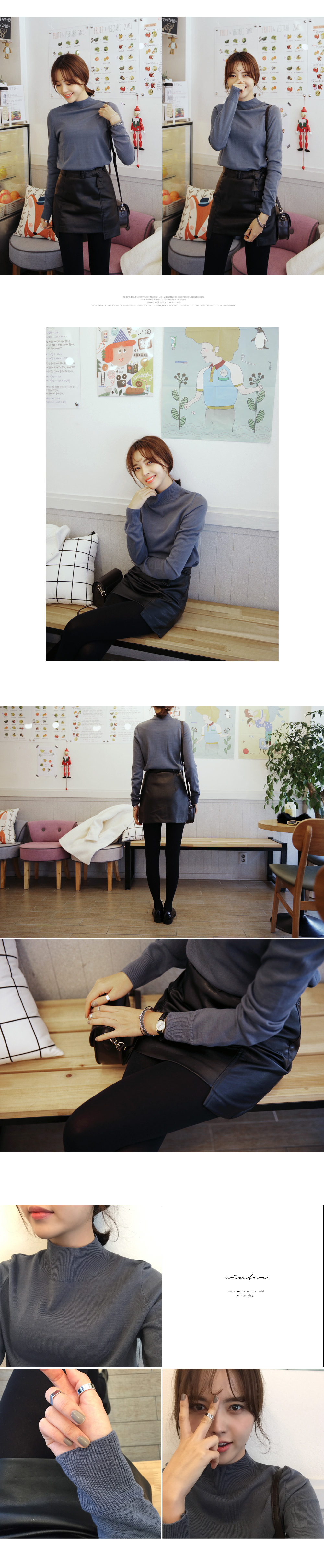 ユニークヘムレザー調タイトミニスカート・全2色 | DHOLIC | 詳細画像6