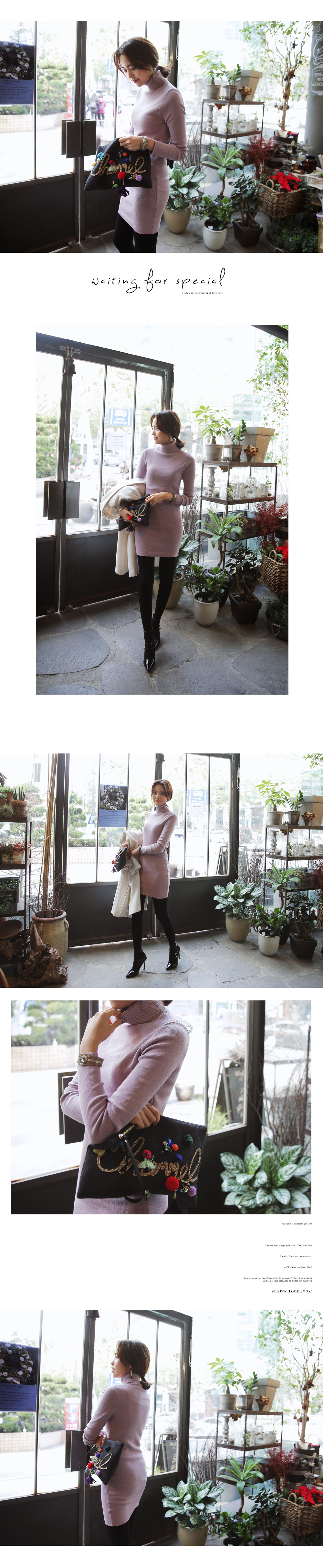 ミラノリブハイネックニットタイトワンピース・全5色 | DHOLIC | 詳細画像2