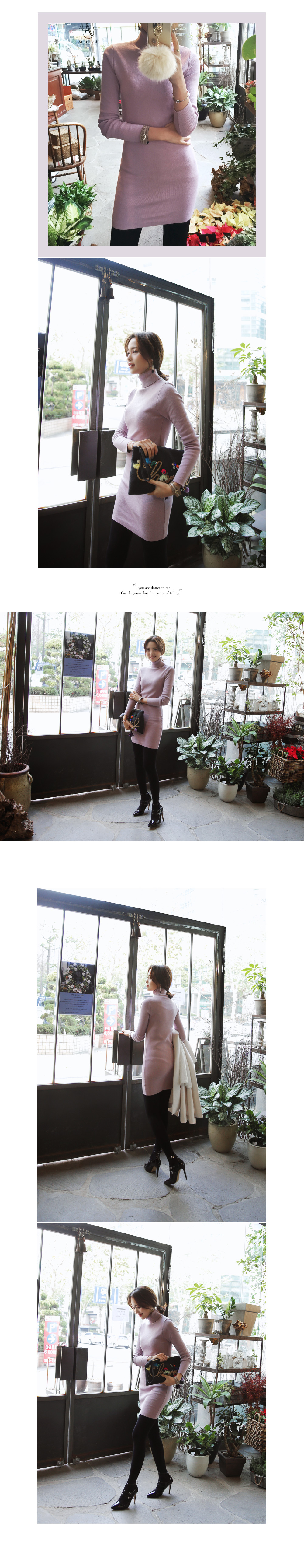 ミラノリブハイネックニットタイトワンピース・全5色 | DHOLIC | 詳細画像3