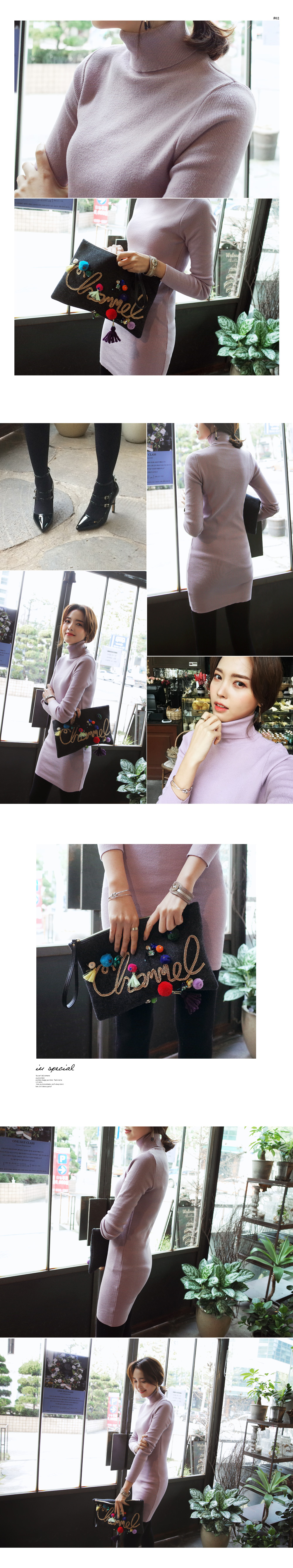 ミラノリブハイネックニットタイトワンピース・全5色 | DHOLIC | 詳細画像9