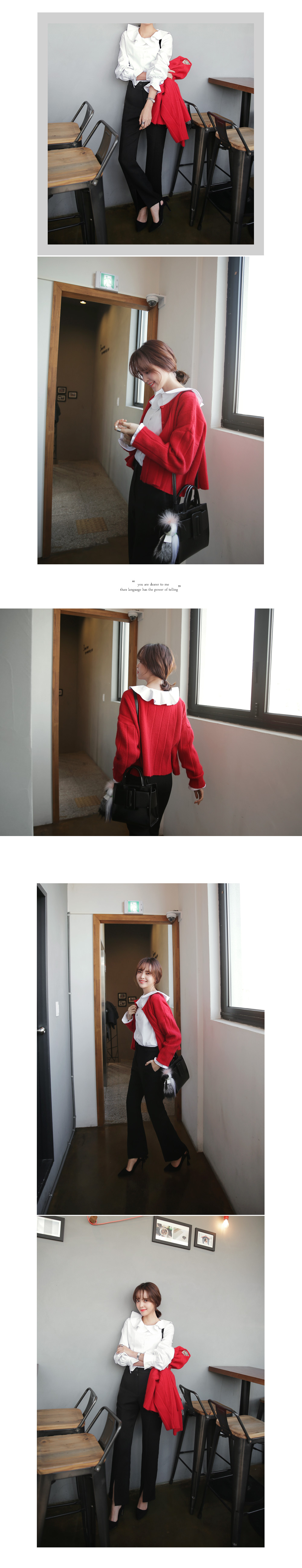 アンゴラ混ラインパターンショート丈ニットカーディガン・全4色 | DHOLIC | 詳細画像11