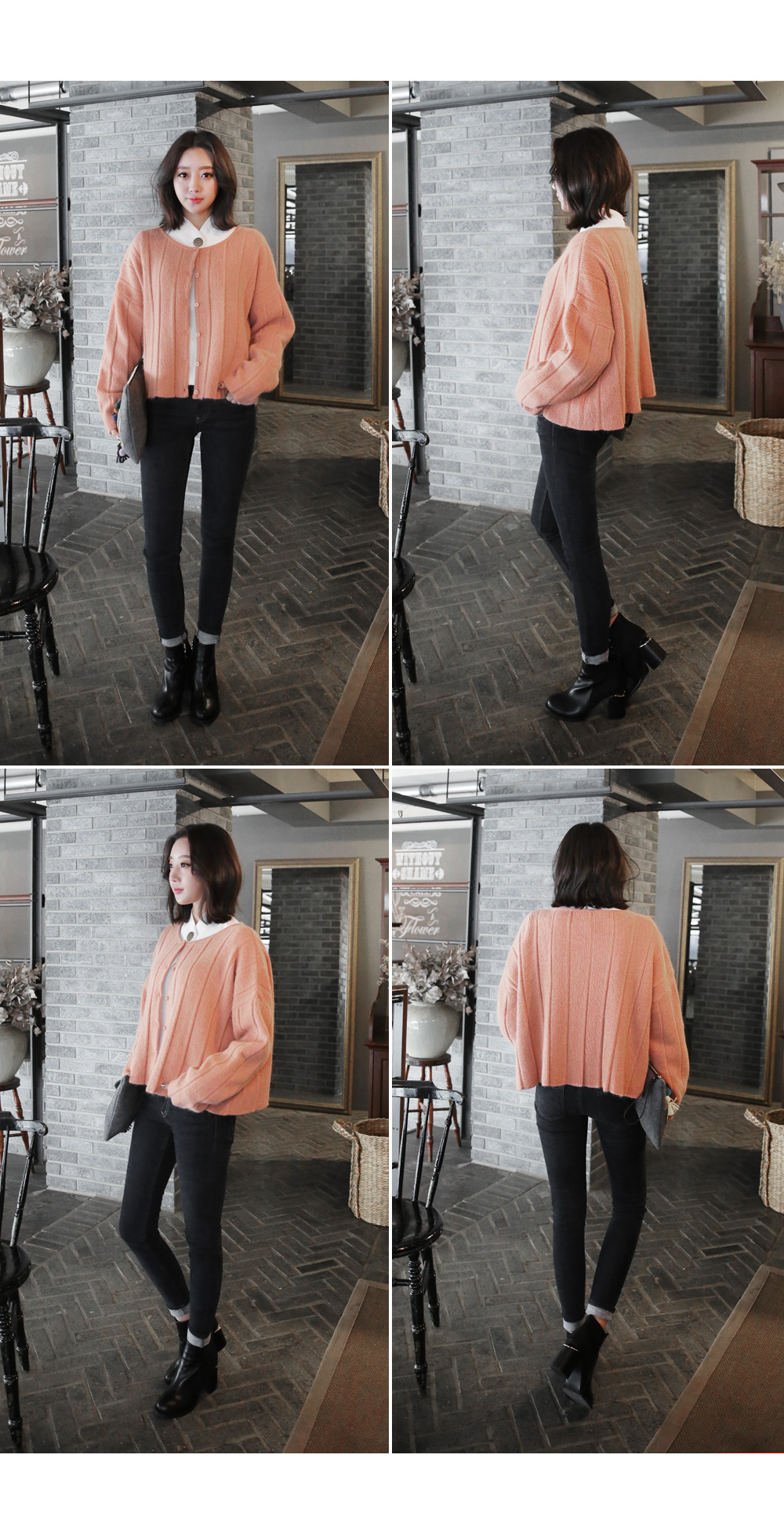 アンゴラ混ラインパターンショート丈ニットカーディガン・全4色 | DHOLIC | 詳細画像14