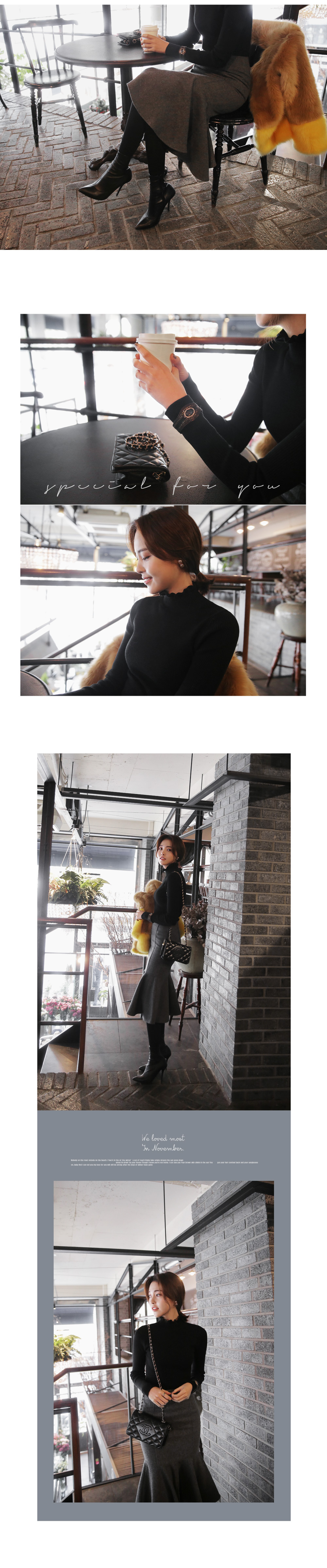 ウール混マーメイドミモレ丈スカート・全2色 | DHOLIC | 詳細画像6