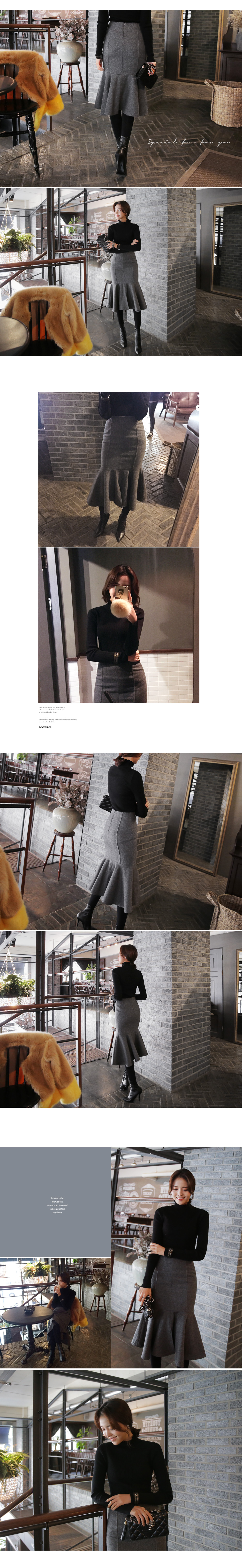 ウール混マーメイドミモレ丈スカート・全2色 | DHOLIC | 詳細画像7