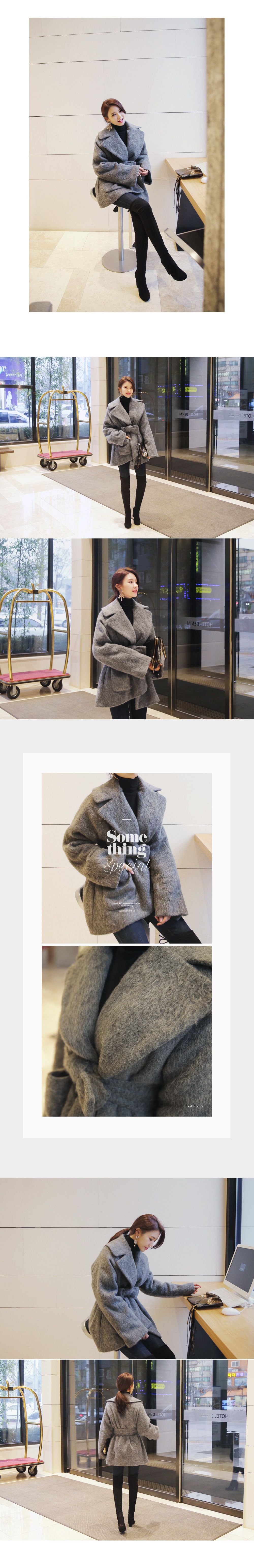 ワイドラペルアンバランスショートコート・全2色 | DHOLIC | 詳細画像4