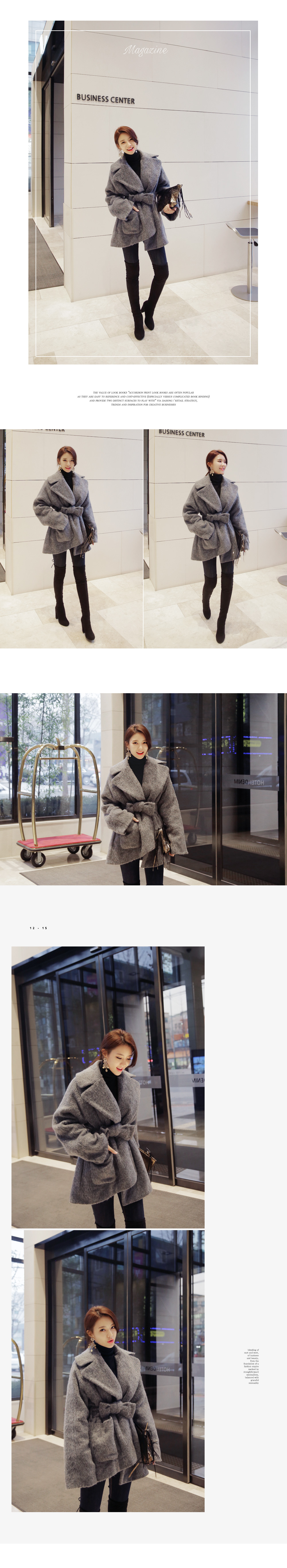 ワイドラペルアンバランスショートコート・全2色 | DHOLIC | 詳細画像5