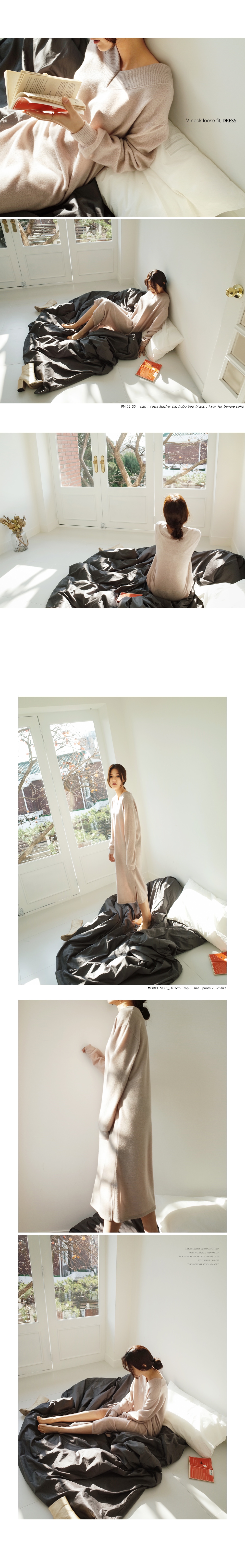 Vネックスリットロングワンピース・全4色 | DHOLIC PLUS | 詳細画像2