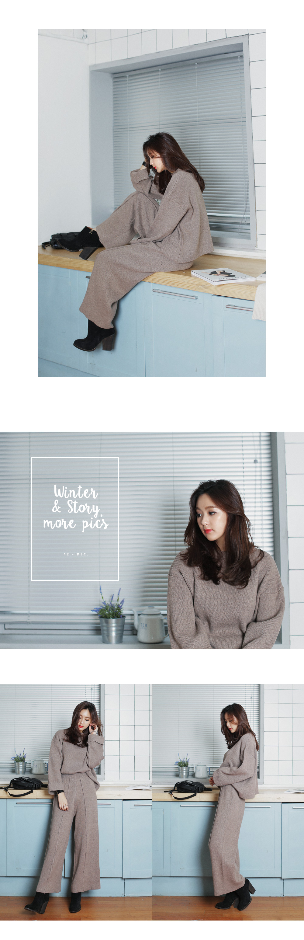 フレアプルオーバー&ワイドパンツニットセットアップ・全3色 | DHOLIC | 詳細画像4