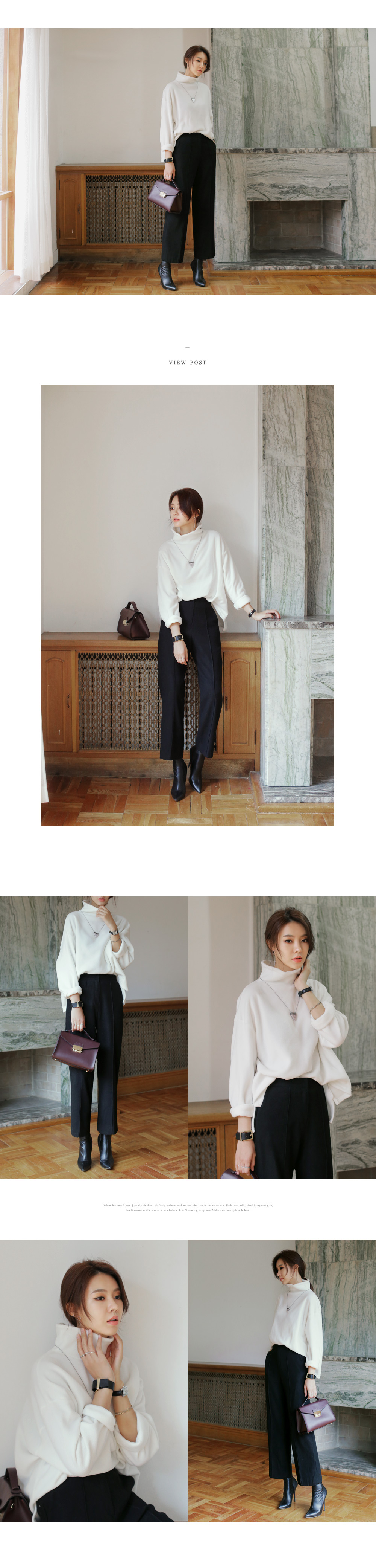 センタープレスハイウエストストレートパンツ・全3色 | DHOLIC | 詳細画像4