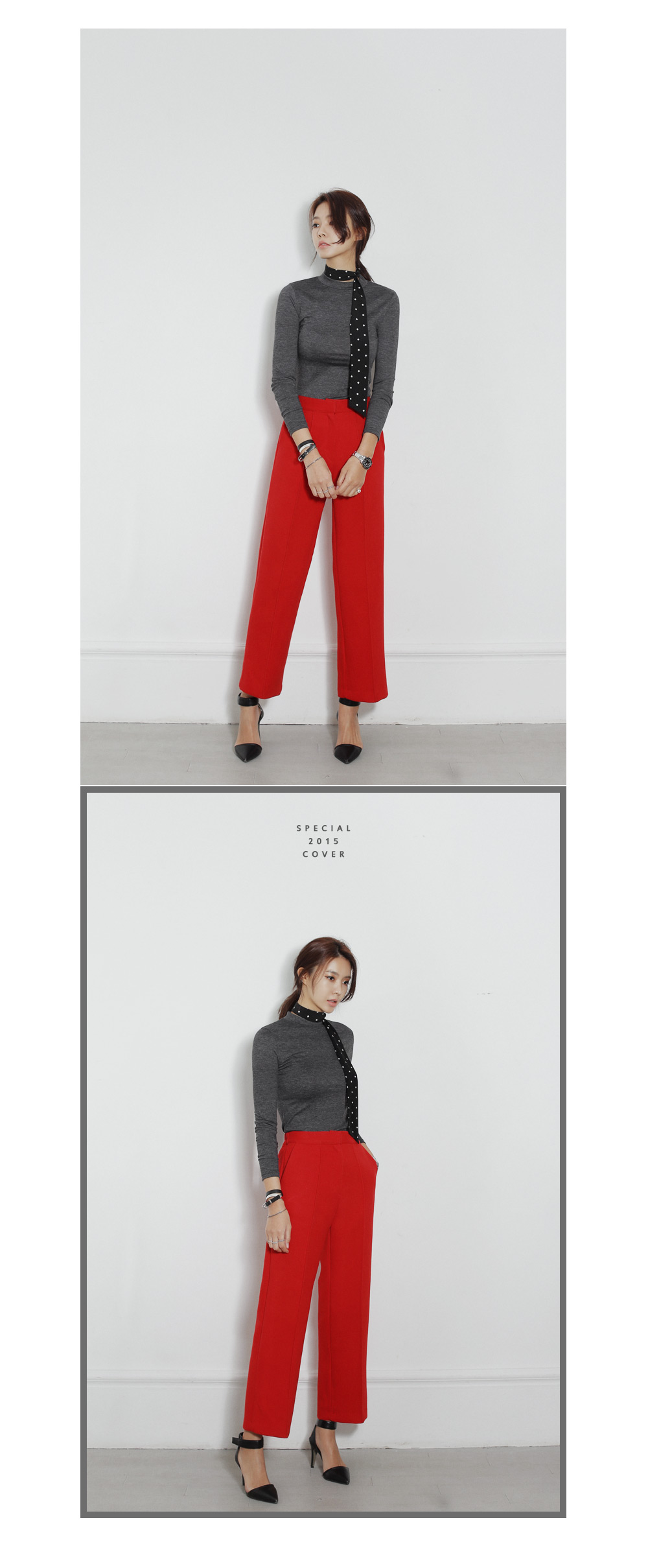 センタープレスハイウエストストレートパンツ・全3色 | DHOLIC | 詳細画像6