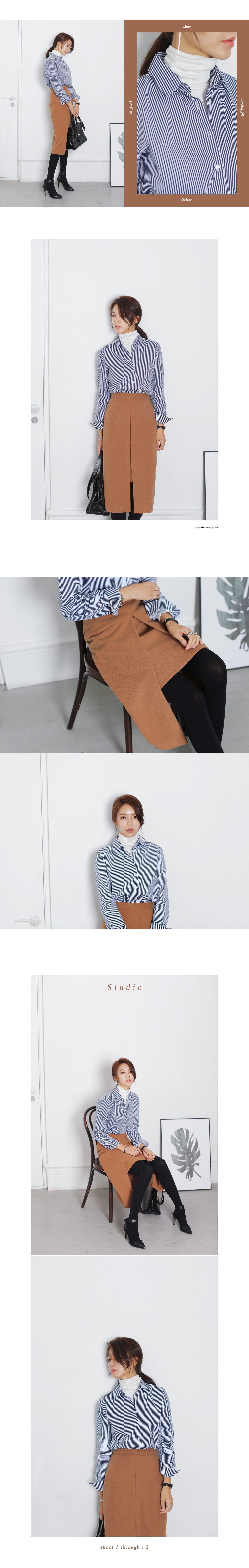 センタースリットミモレ丈スカート・全2色 | DHOLIC | 詳細画像3