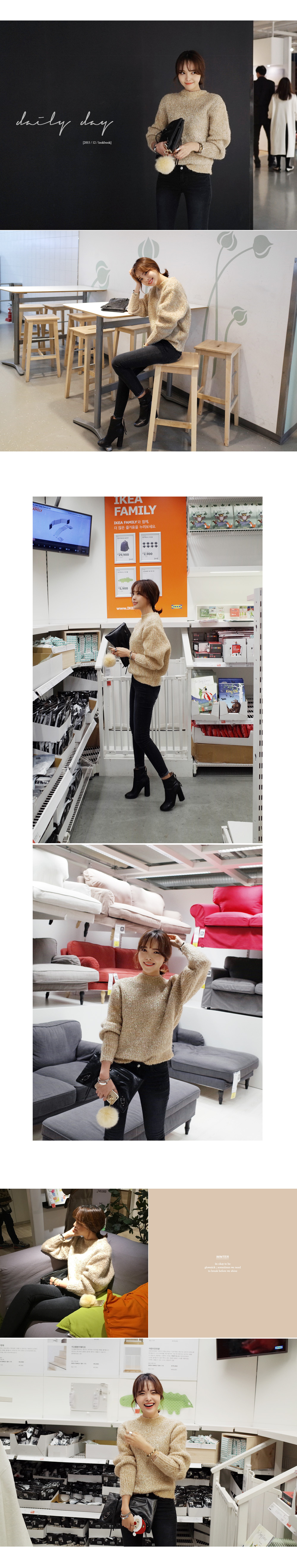 裏起毛ダメージディテールデニムスキニーパンツ・全1色 | DHOLIC | 詳細画像2