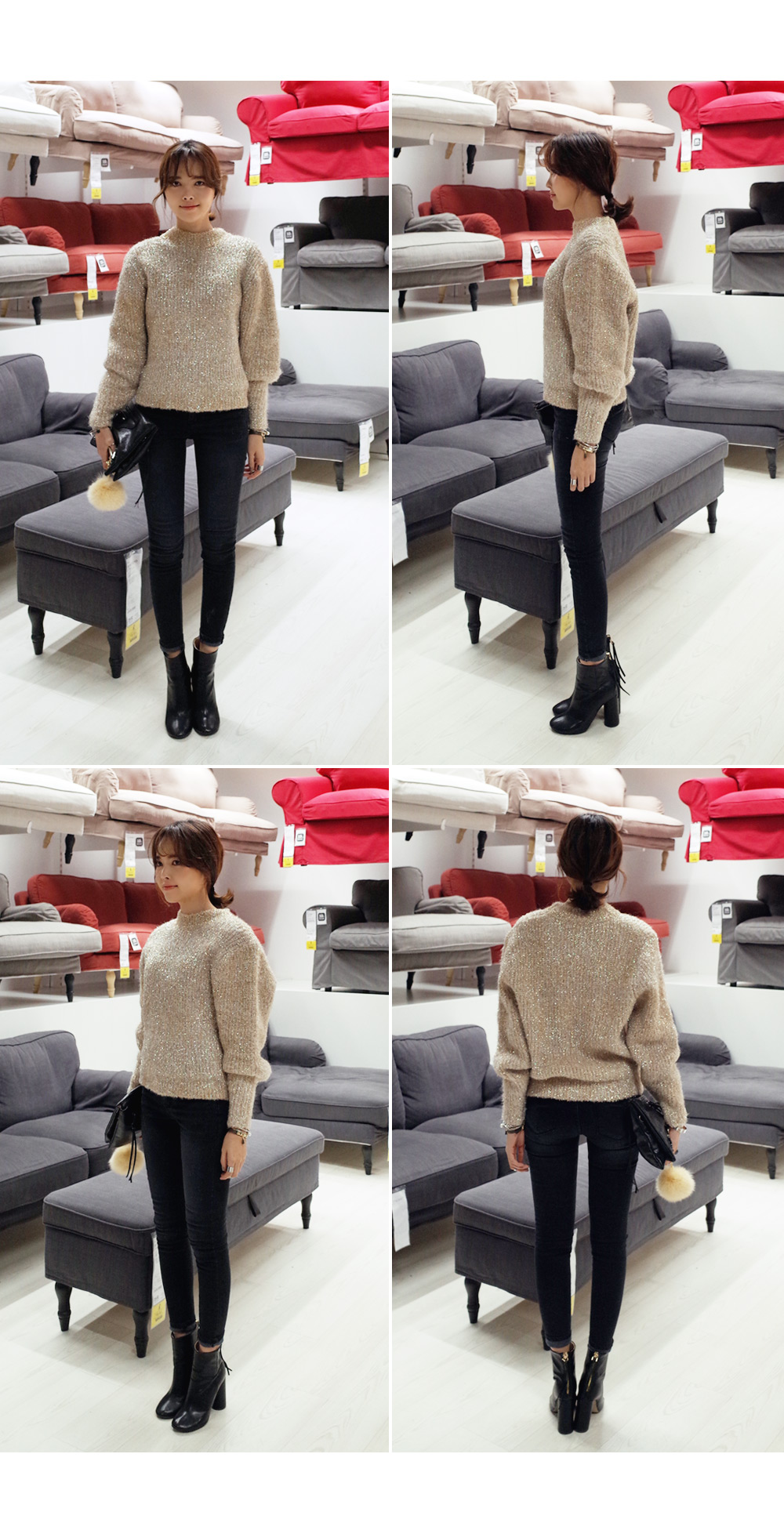 裏起毛ダメージディテールデニムスキニーパンツ・全1色 | DHOLIC | 詳細画像9