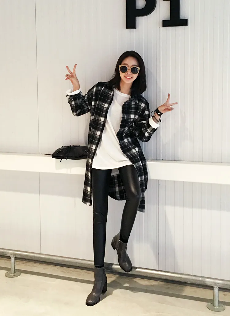 アンバランスヘムチェックロングシャツ・全3色 | DHOLIC | 詳細画像1