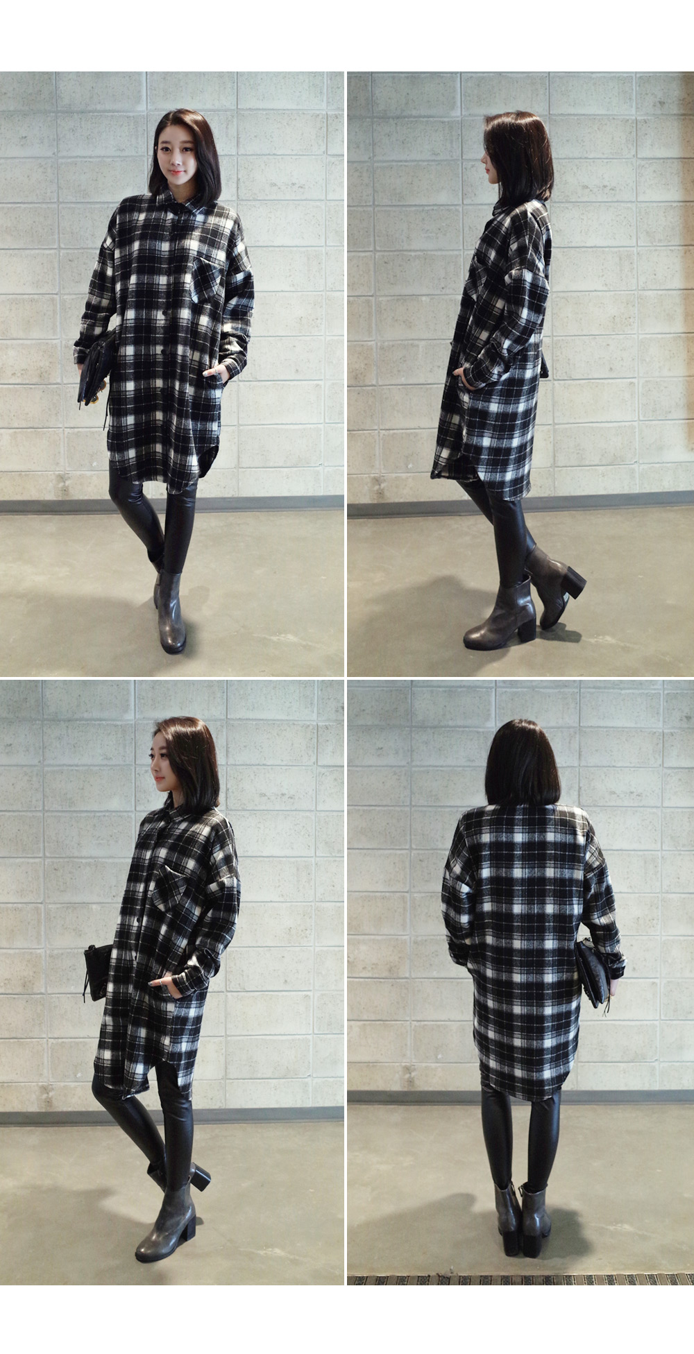 アンバランスヘムチェックロングシャツ・全3色 | DHOLIC | 詳細画像8