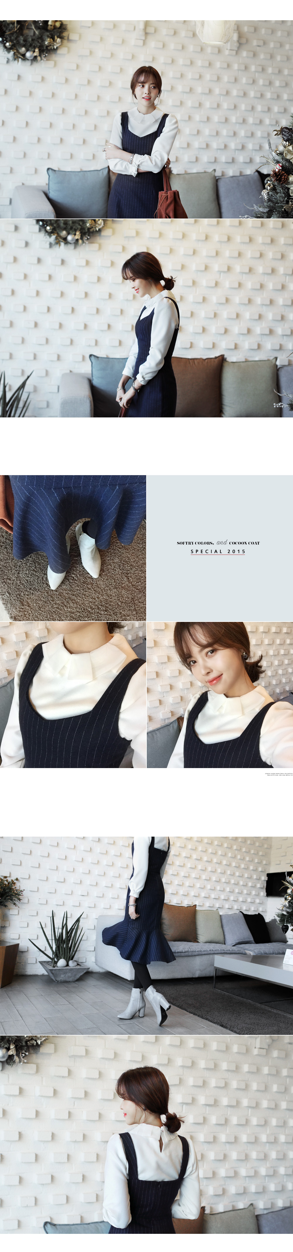 ピンストライプマーメイドワンピース・全2色 | DHOLIC | 詳細画像4