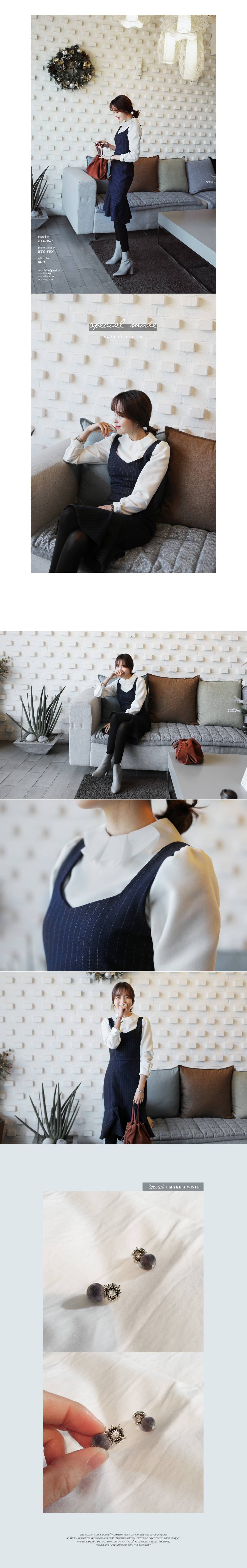 ピンストライプマーメイドワンピース・全2色 | DHOLIC | 詳細画像5