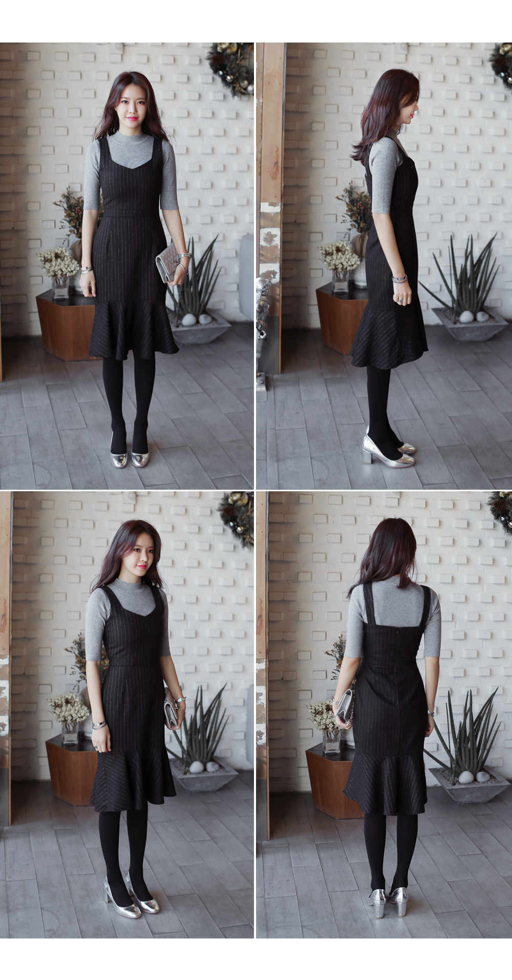 ピンストライプマーメイドワンピース・全2色 | DHOLIC | 詳細画像9