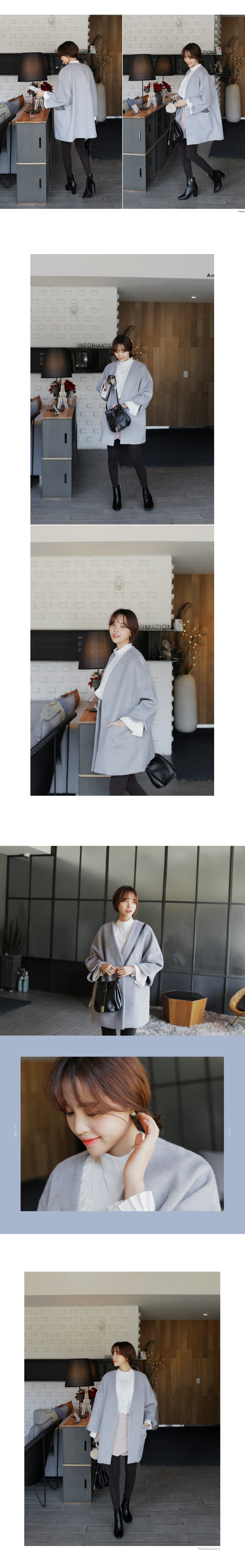 スリーブスリットノーカラーコート・全3色 | DHOLIC | 詳細画像4