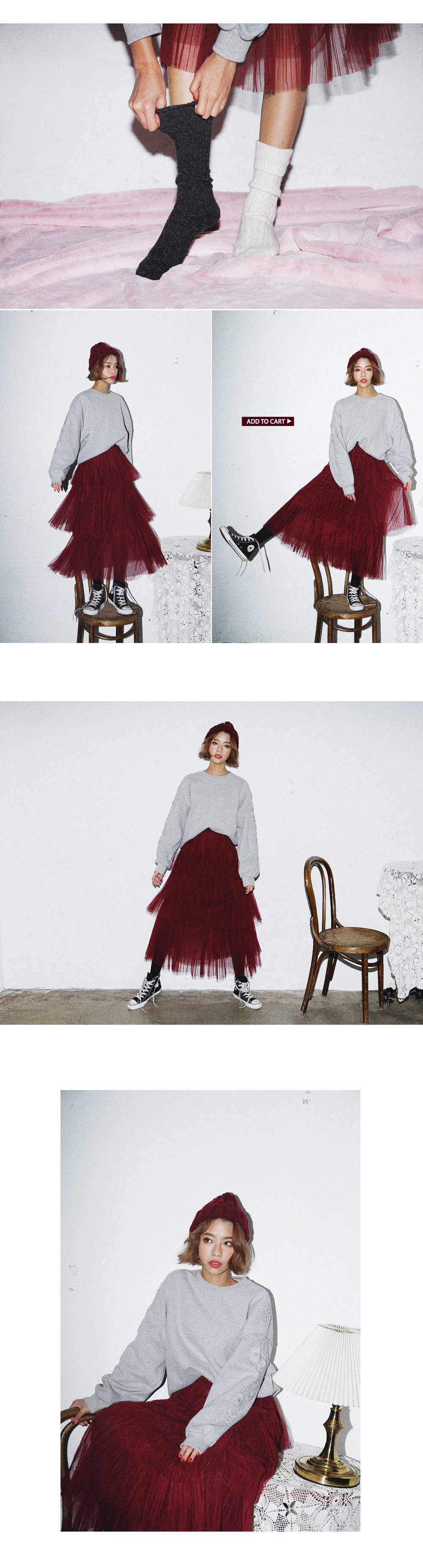 フラワーレーススリーブ裏起毛スウェットプルオーバー・全3色 | DHOLIC | 詳細画像14