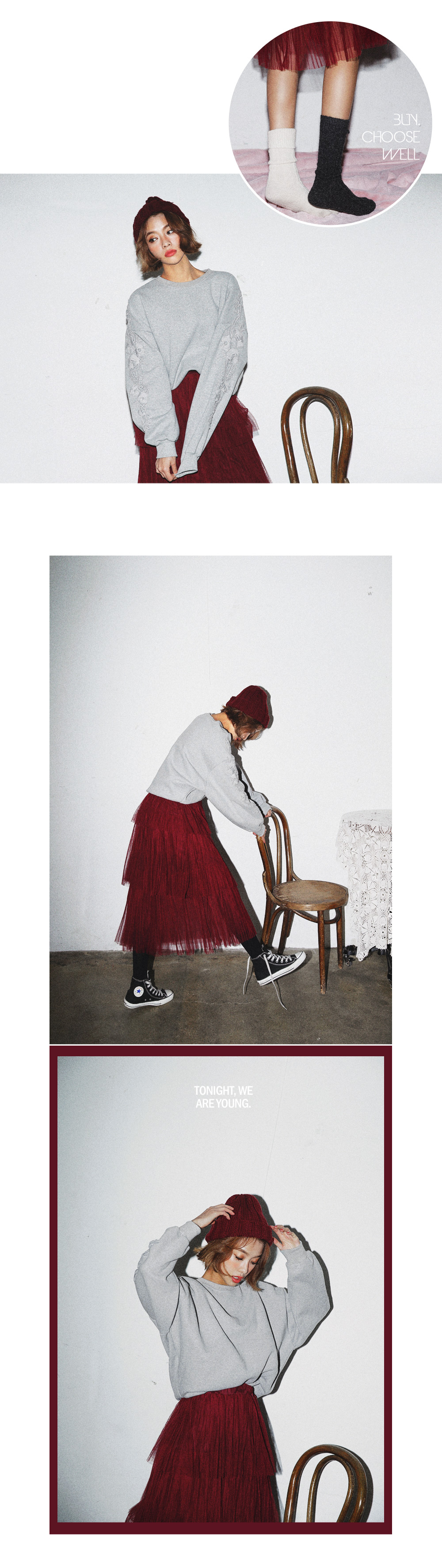 フラワーレーススリーブ裏起毛スウェットプルオーバー・全3色 | DHOLIC | 詳細画像16