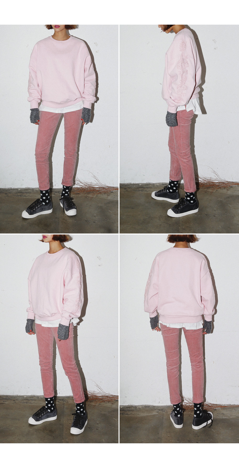 フラワーレーススリーブ裏起毛スウェットプルオーバー・全3色 | DHOLIC | 詳細画像17