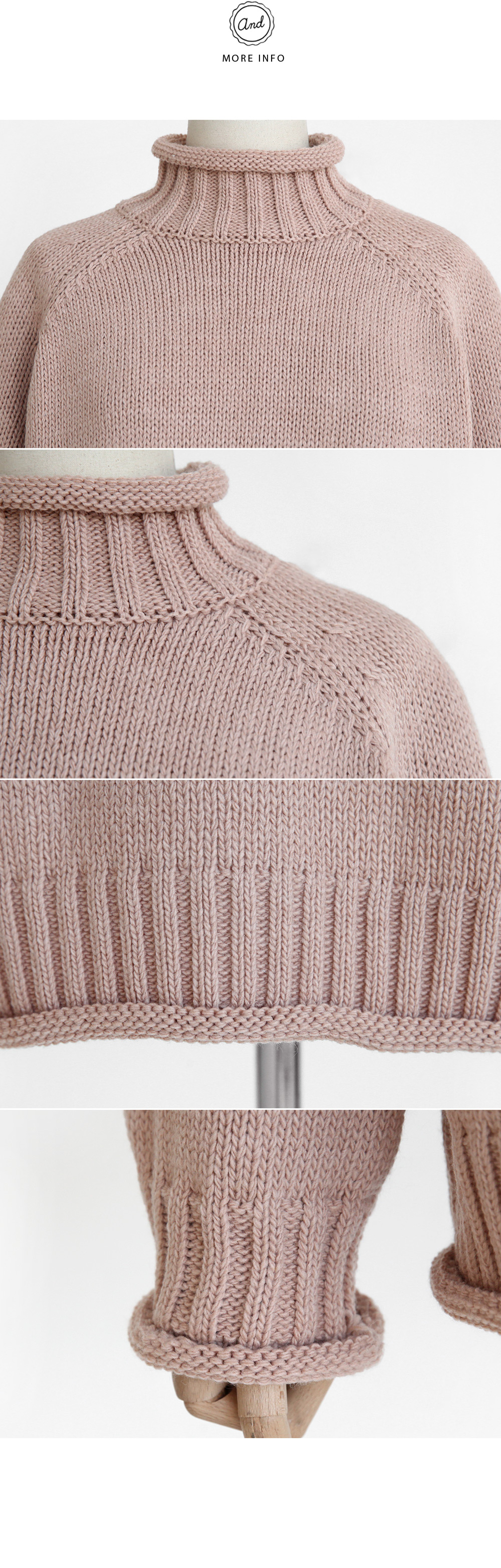 ロールアップヘムハイネックラグランスリーブニットプルオーバー・全3色 | DHOLIC | 詳細画像10