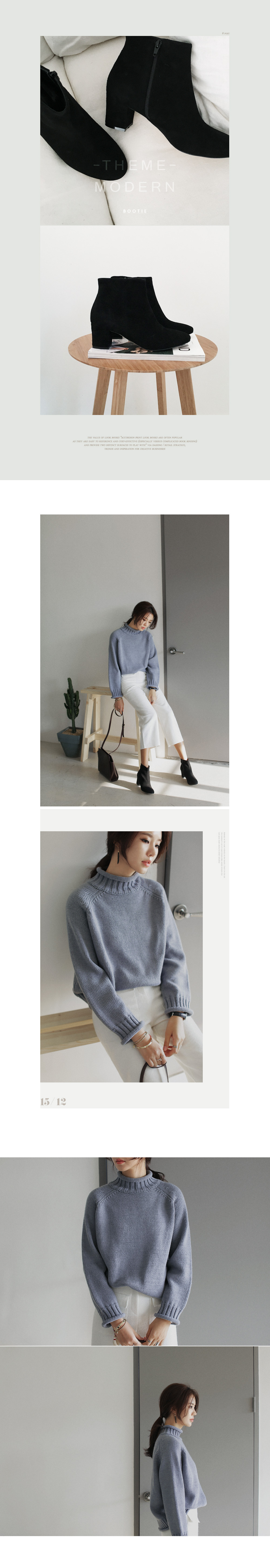 ロールアップヘムハイネックラグランスリーブニットプルオーバー・全3色 | DHOLIC | 詳細画像6