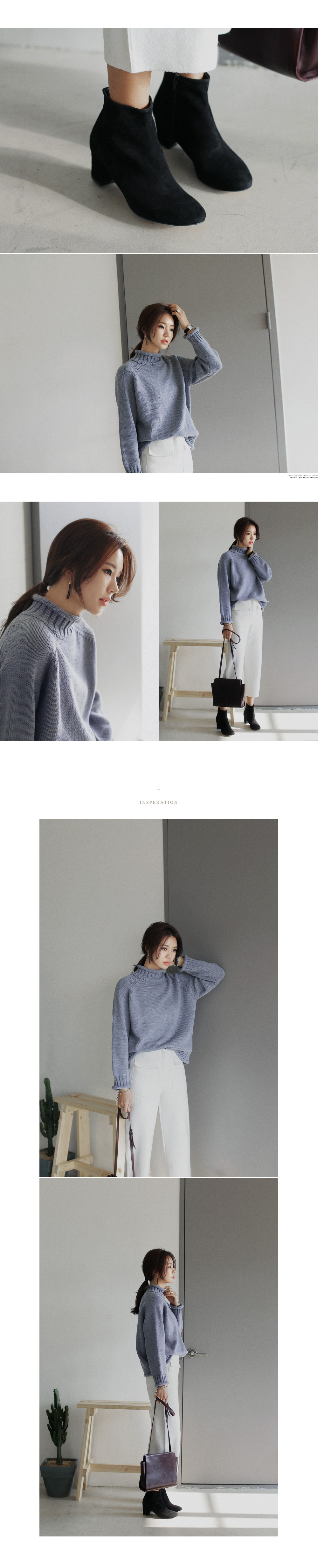 ロールアップヘムハイネックラグランスリーブニットプルオーバー・全3色 | DHOLIC | 詳細画像7