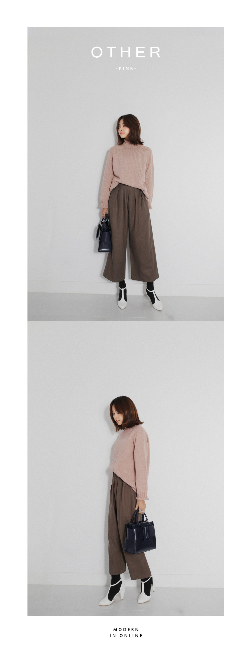 ロールアップヘムハイネックラグランスリーブニットプルオーバー・全3色 | DHOLIC | 詳細画像8