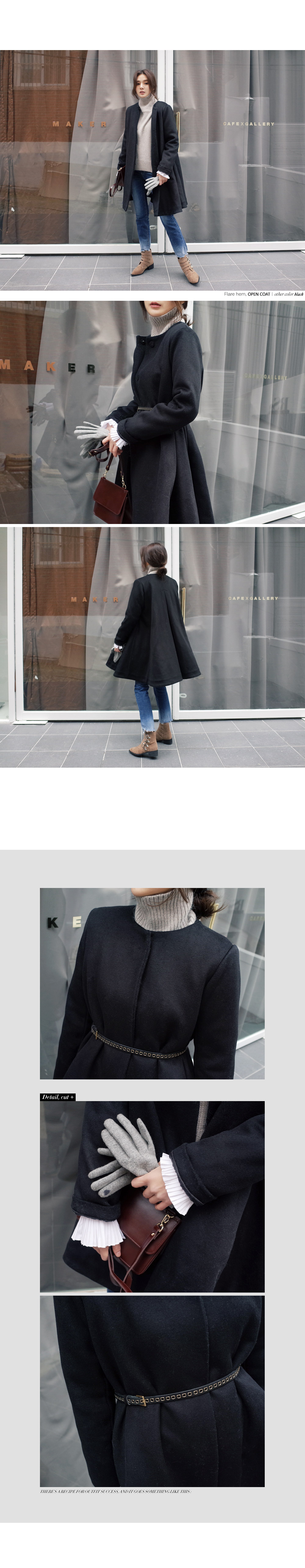 ノーカラーマント風フレアコート・全3色 | DHOLIC PLUS | 詳細画像4