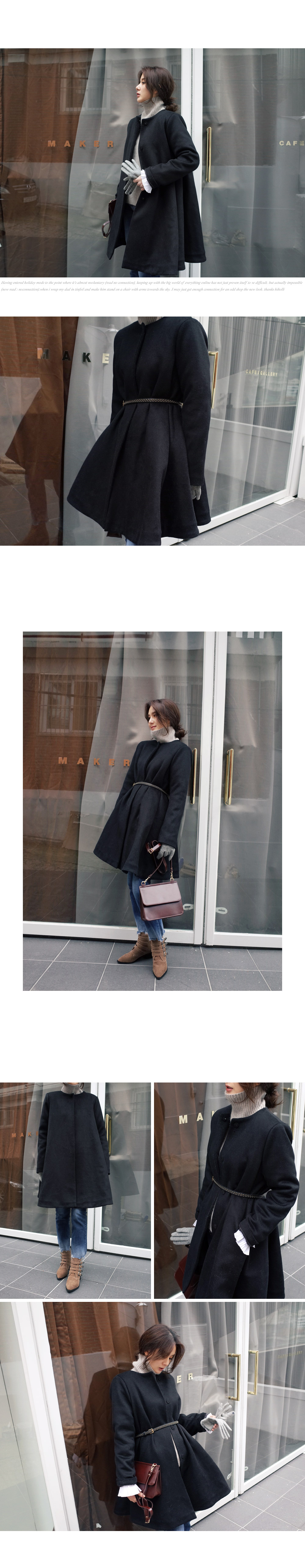 ノーカラーマント風フレアコート・全3色 | DHOLIC PLUS | 詳細画像5