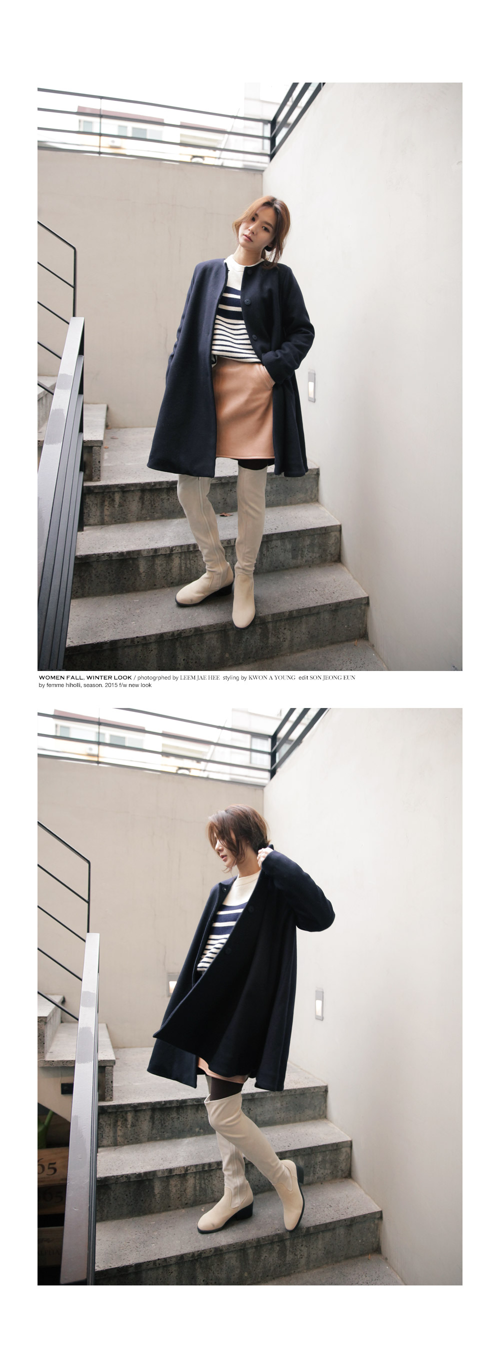 ノーカラーマント風フレアコート・全3色 | DHOLIC PLUS | 詳細画像6