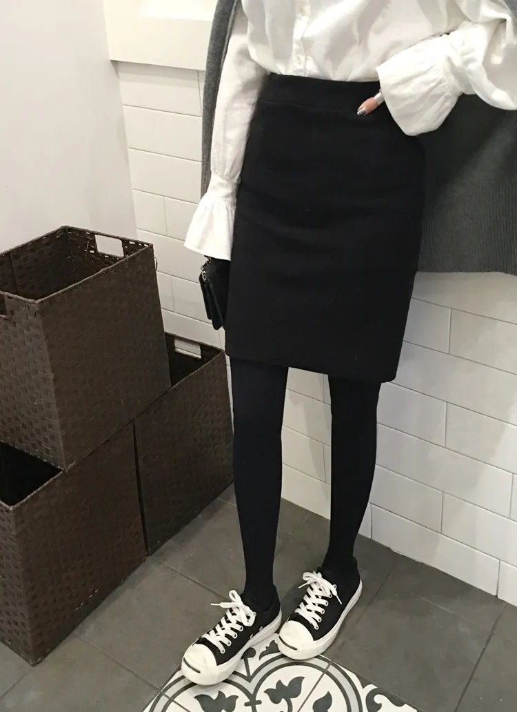 リブニットウエストゴムペンシルスカート・全3色 | DHOLIC | 詳細画像1