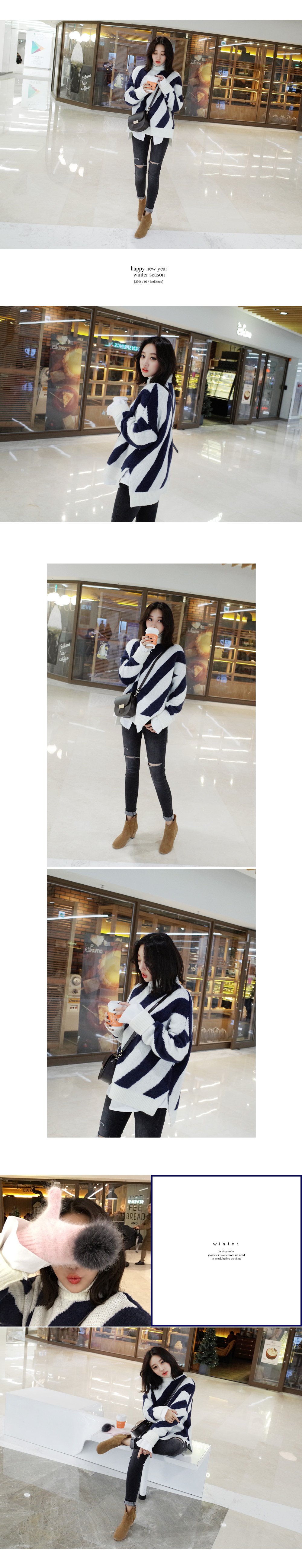 ダメージディテール裏起毛デニムスキニーパンツ・全1色 | DHOLIC | 詳細画像2