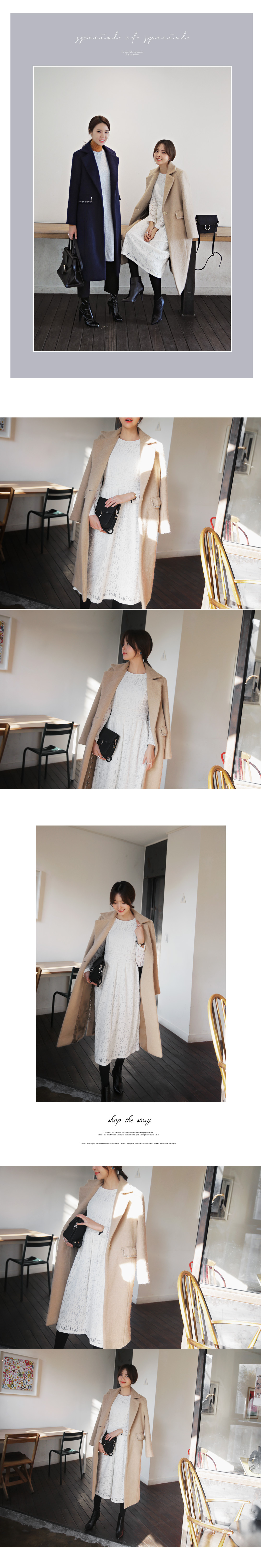 レースアップポイントウールロングコート・全2色 | DHOLIC | 詳細画像2