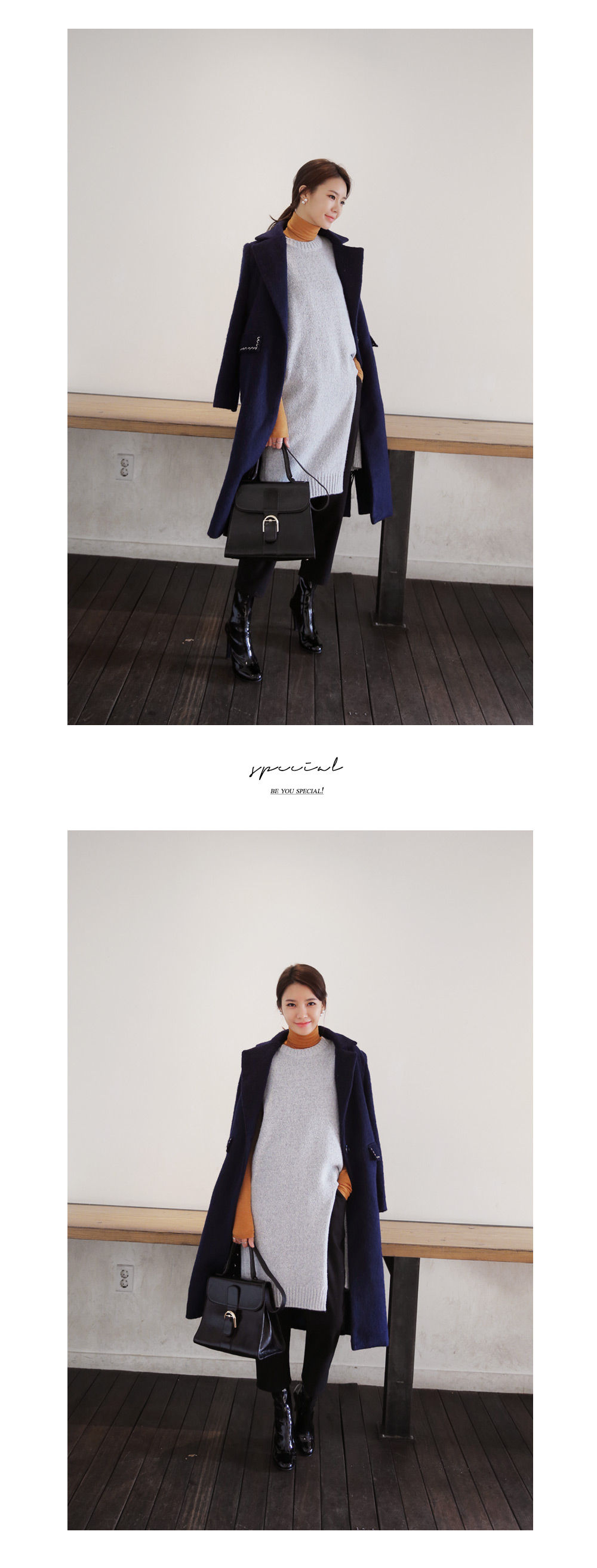 レースアップポイントウールロングコート・全2色 | DHOLIC | 詳細画像12