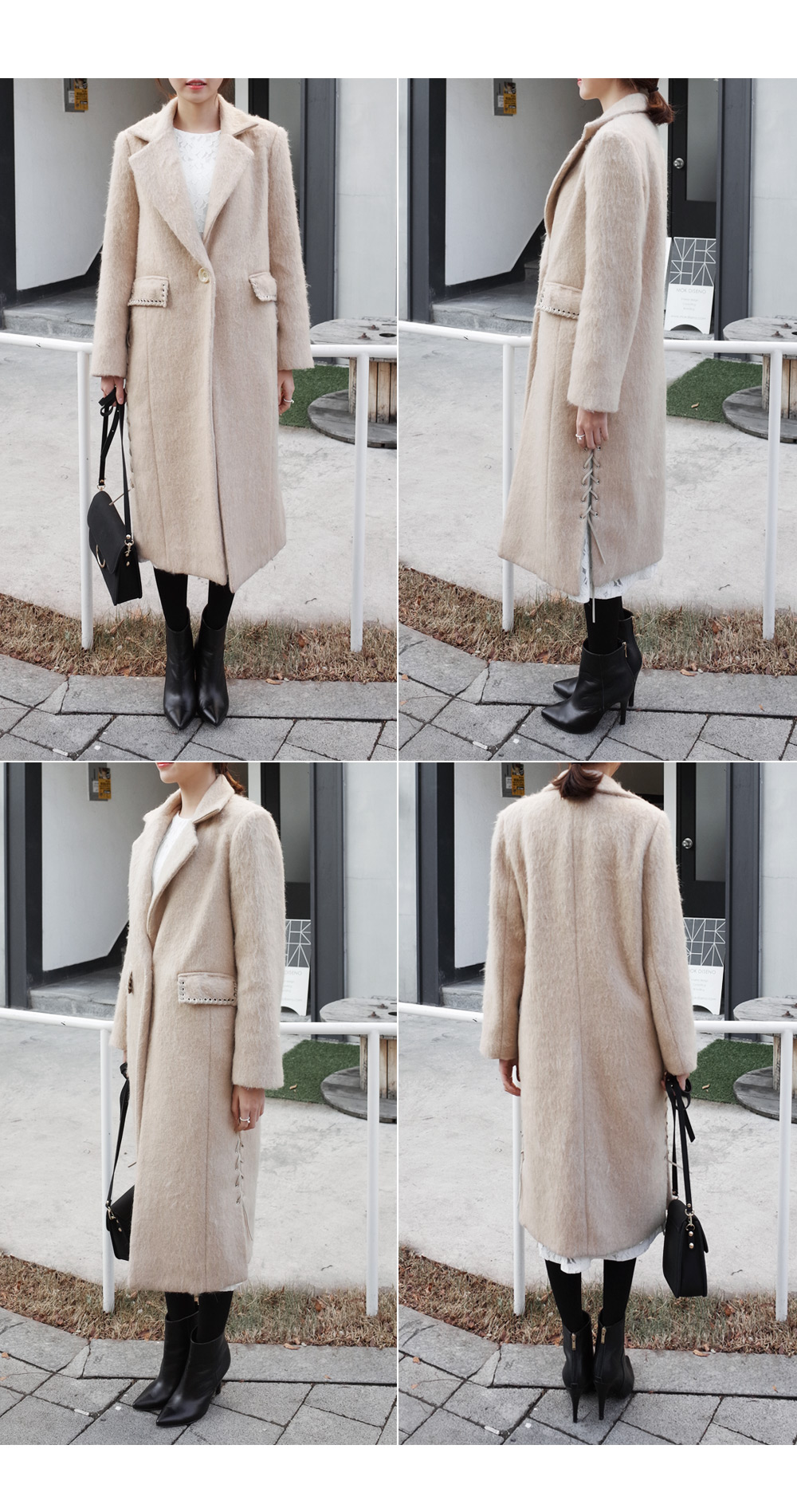 レースアップポイントウールロングコート・全2色 | DHOLIC | 詳細画像14