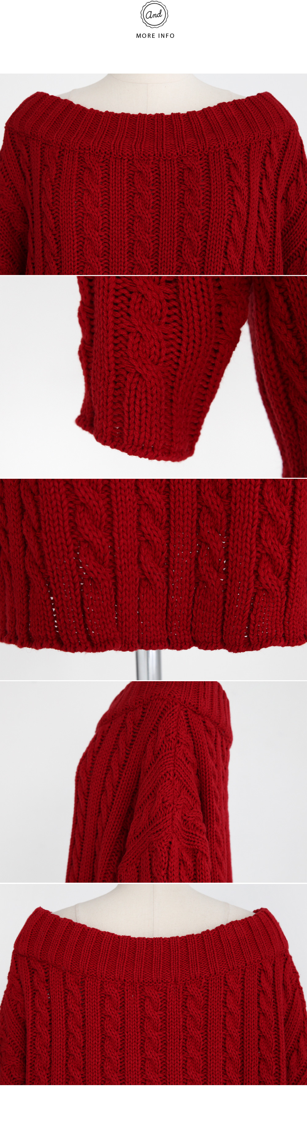 オフショルダーケーブルニットプルオーバー・全4色 | DHOLIC | 詳細画像9