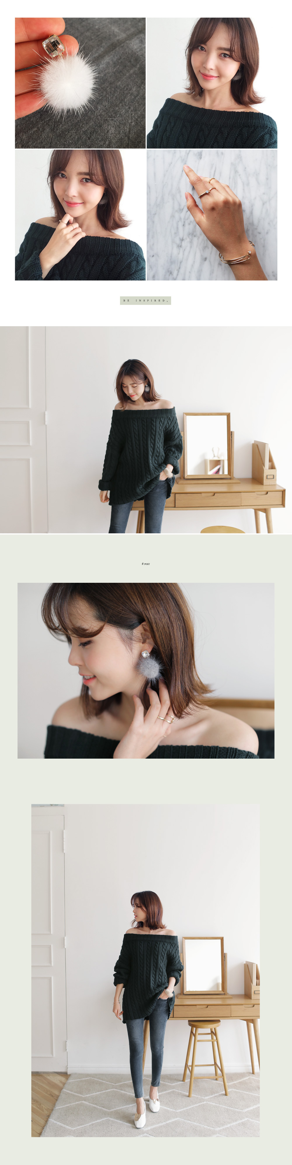 オフショルダーケーブルニットプルオーバー・全4色 | DHOLIC | 詳細画像7