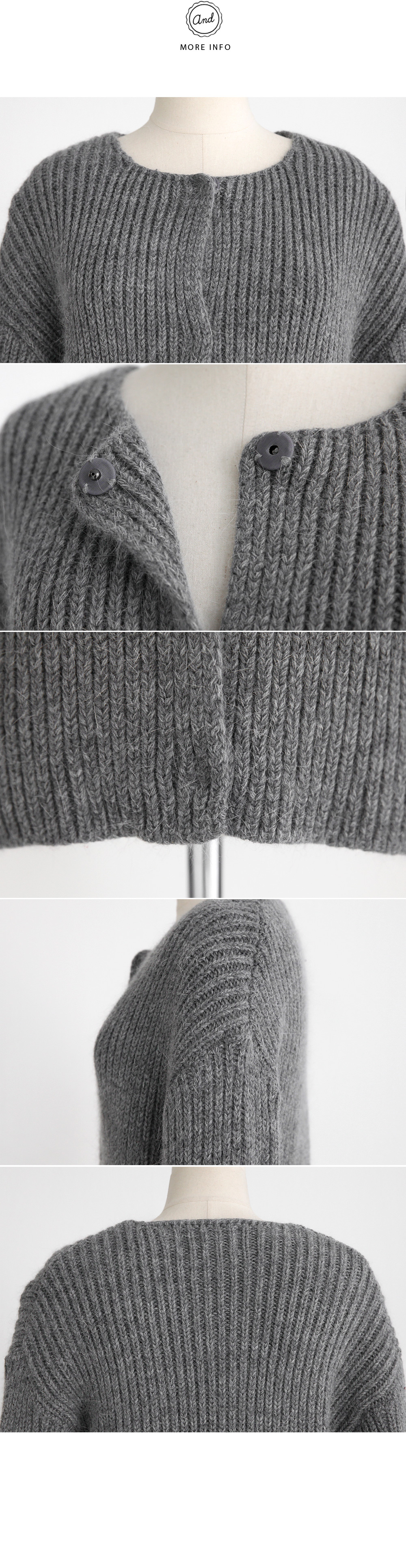 アンゴラ混ラウンドネックショートニットカーディガン・全4色 | DHOLIC | 詳細画像15