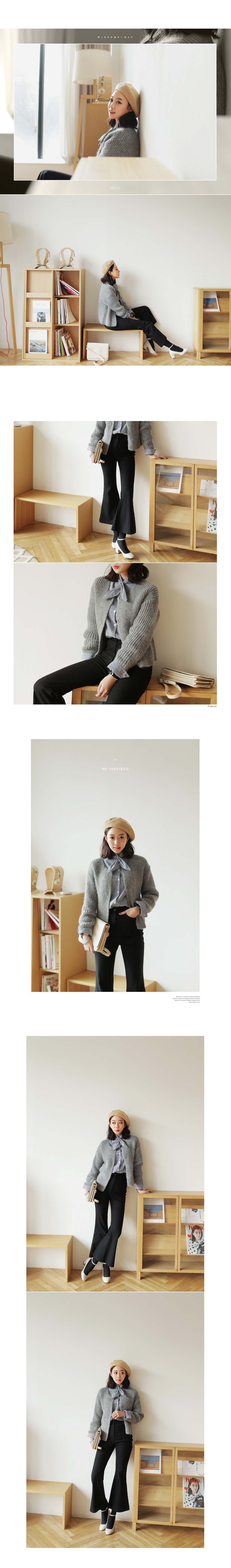 アンゴラ混ラウンドネックショートニットカーディガン・全4色 | DHOLIC | 詳細画像2