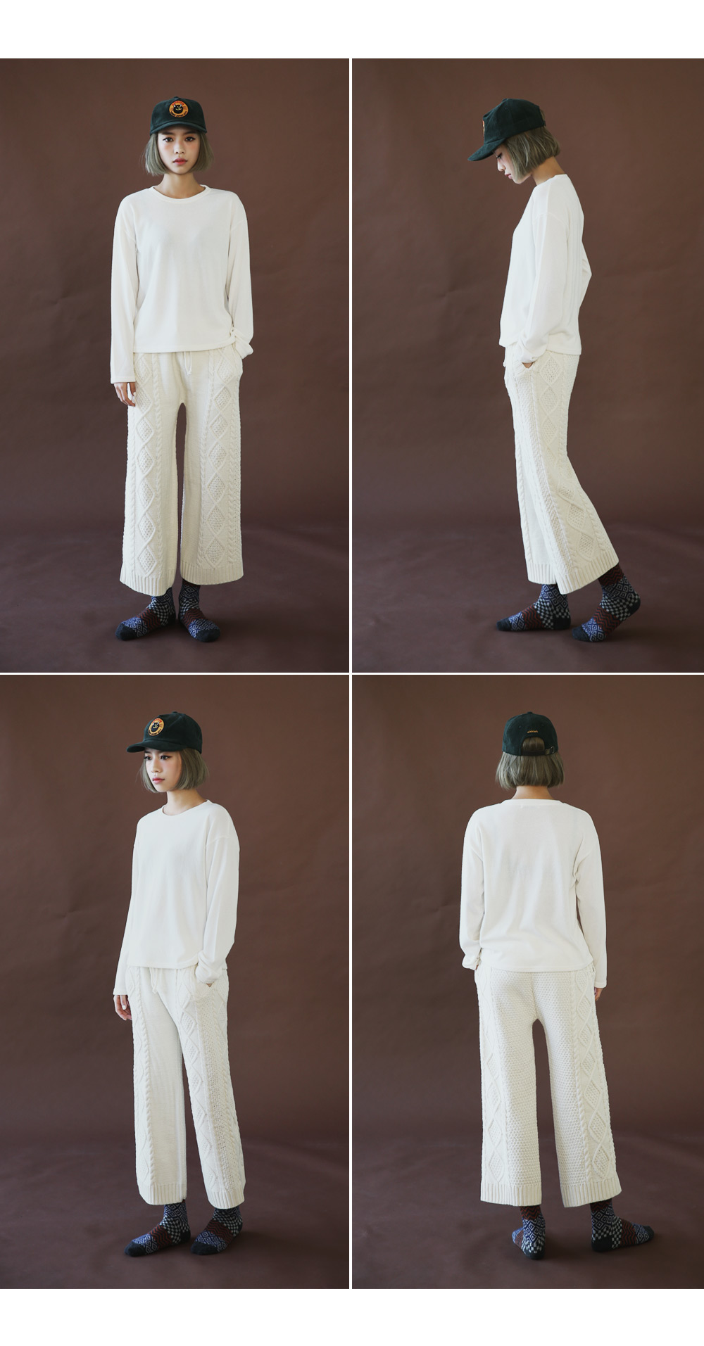 <font color=red><b>**雑誌mer4月号掲載**</b></font>ケーブルニットワイドパンツ・全2色 | DHOLIC | 詳細画像6